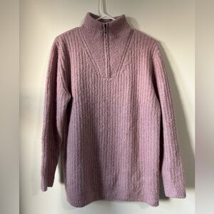 L.L Bean Ribbed  Knit 1/4 Zip Sweater